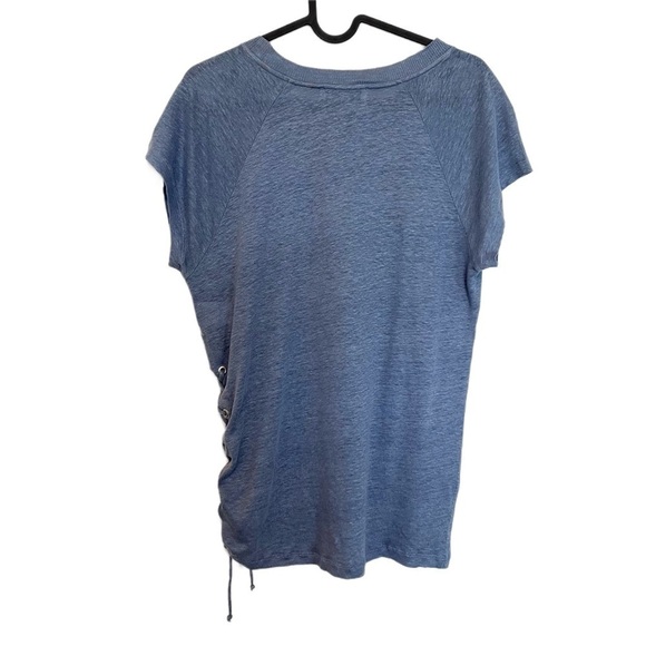 IRO Irys 100% Linen Lace Up Side Tee Size XS Periwinkle - Picture 3 of 7